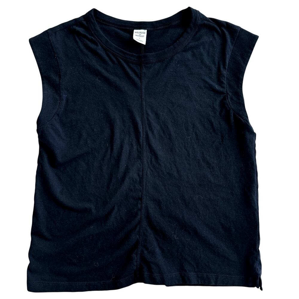 womens NWOT Melrose & Market Black Cap sleeve t shirt small
